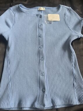 Free People Intimately Lighy Blue Stretch Cardigan Cardi Top